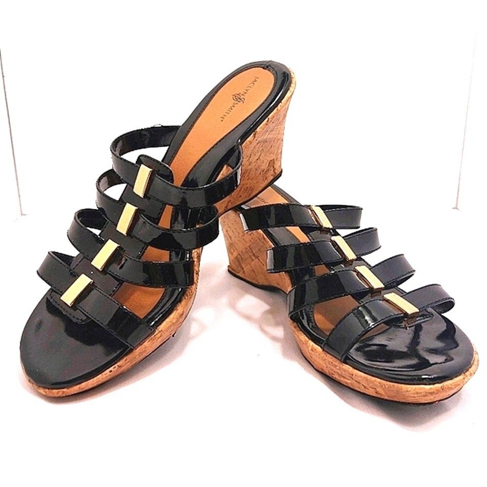 Jaclyn Smith Black Wedge Shoes Women's‎ Size 8.5 M